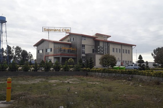 Construction of the Seamen’s Club building at Amirabad Port