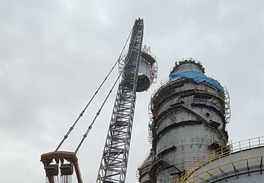 Installation of process tower structures for desulfurization project